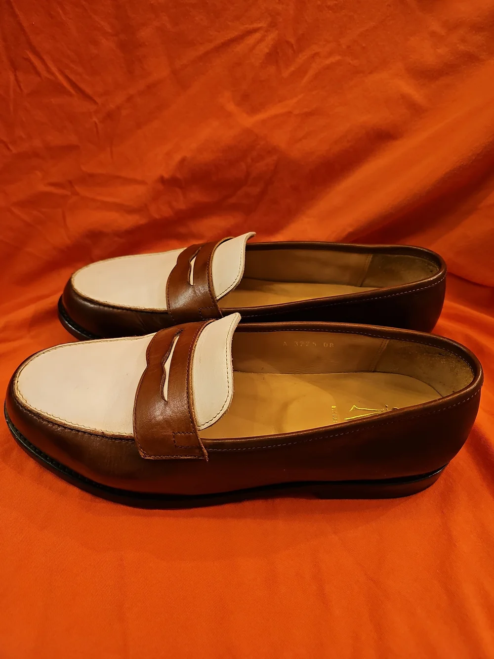 3DM Lifestyle Spectator Penny Loafers Brown White Two Tone
